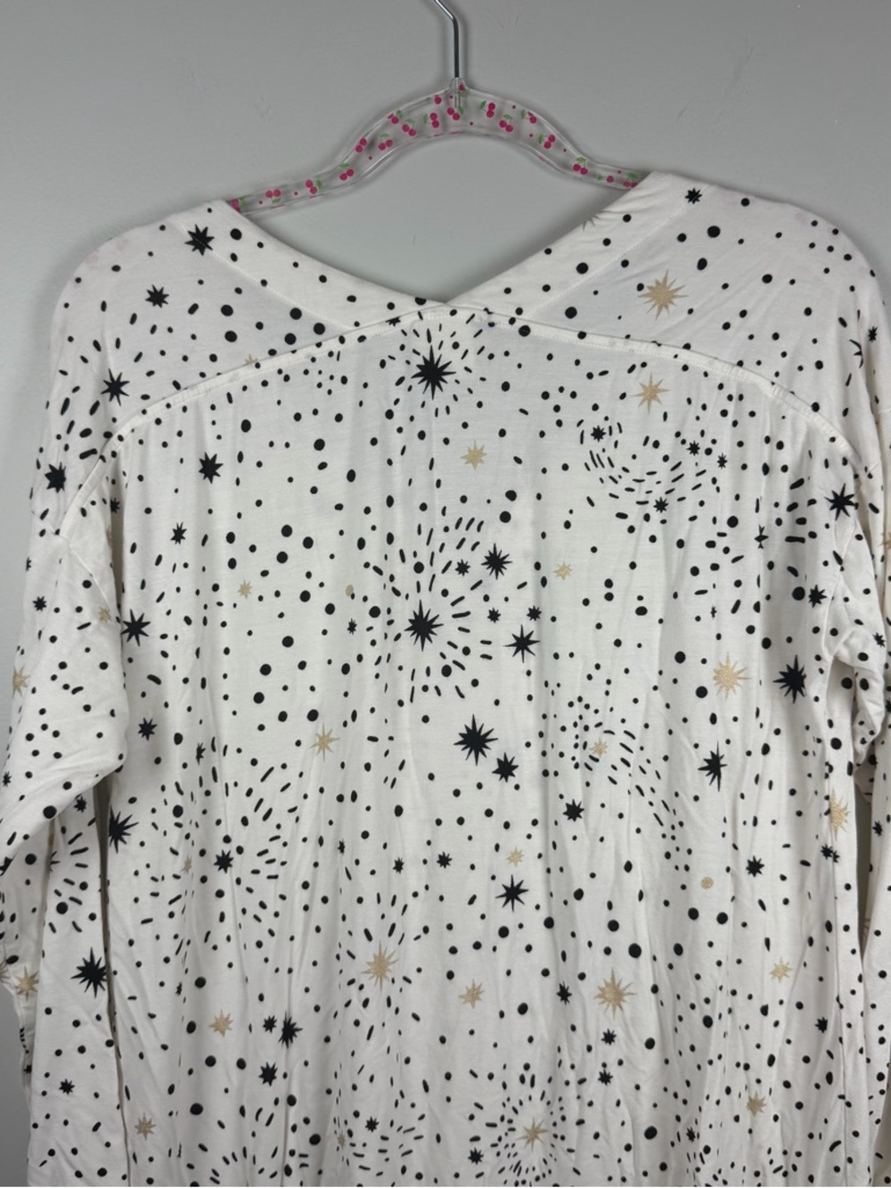 Soma Cool Nights Long Sleeve Nightgown, Stargazer Grand Medium Ivory Pajamas - Picture 6 of 12